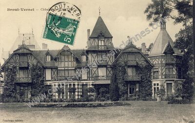 Carte postale ancienne Château — Broût-Vernet (Allier)