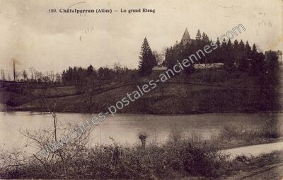 Carte postale ancienne Le grand Etang — Châtelperron (Allier)