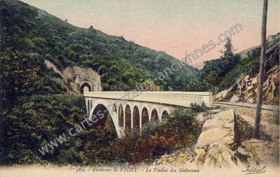 Carte postale ancienne Viaduc des Malavaux — Cusset (Allier)