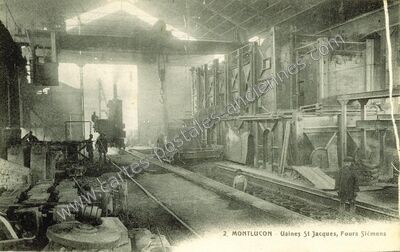 Carte postale ancienne Usines St Jacques, Fours Siémens — Montluçon (Allier)