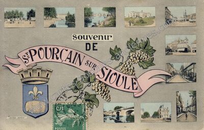 Carte postale ancienne Souvenir DE ST POURÇAIN SUR SIOULE — Saint-Pourçain-sur-Sioule (Allier)