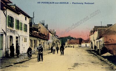 Carte postale ancienne Faubourg National — Saint-Pourçain-sur-Sioule (Allier)