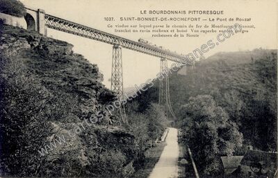 Carte postale ancienne Le Pont de Rouzat — Saint-Bonnet-de-Rochefort (Allier)