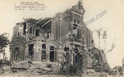 Carte postale ancienne LA GRANDE GUERRE. La Mairie — Ablain-Saint-Nazaire (Pas-de-Calais)