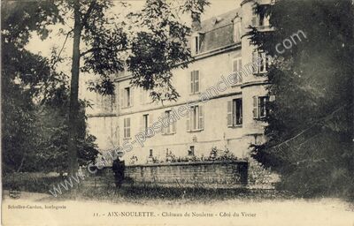 Carte postale ancienne Château de Noulette - Côté du Vivier — Aix-Noulette (Pas-de-Calais)