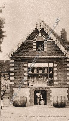 Carte postale ancienne Minet-Lavisse - Vins et Spiritueux — Alette (Pas-de-Calais)