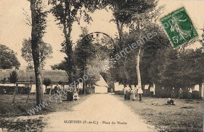 Carte postale ancienne Place du Warlet — Alquines (Pas-de-Calais)