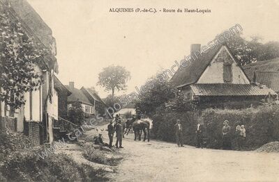 Carte postale ancienne Route du Haut-Loquin — Alquines (Pas-de-Calais)