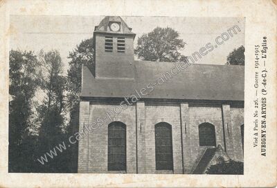 Carte postale ancienne L'Église — Aubigny-en-Artois (Pas-de-Calais)