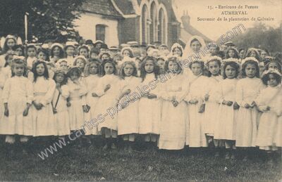Carte postale ancienne Souvenir de la plantation de Calvaire — Aumerval (Pas-de-Calais)