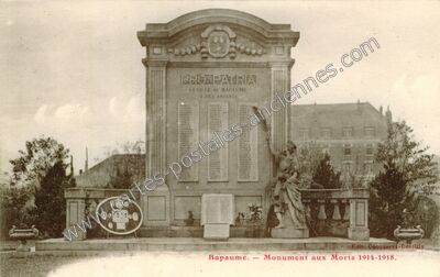 Carte postale ancienne Monument aux Morts 1914-1918 — Bapaume (Pas-de-Calais)