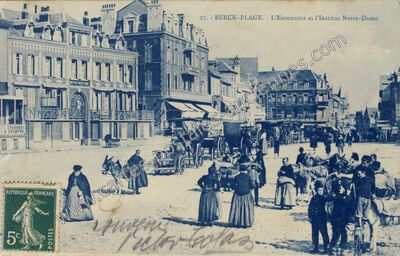 Carte postale ancienne L'Entonnoir et l'Institut Notre-Dame — Berck (Pas-de-Calais)