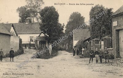 Carte postale ancienne Route des folles pensées — Bléquin (Pas-de-Calais)