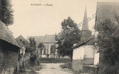 Carte postale ancienne L'Église — Bléquin (Pas-de-Calais)