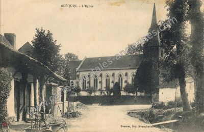 Carte postale ancienne L'Eglise — Bléquin (Pas-de-Calais)