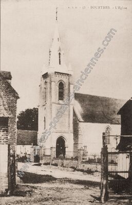 Carte postale ancienne L'Eglise — Bourthes (Pas-de-Calais)
