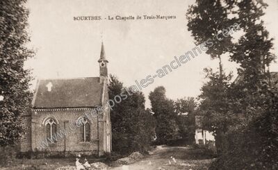 Carte postale ancienne La Chapelle de Trois-Marquets — Bourthes (Pas-de-Calais)