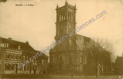 Carte postale ancienne L'Eglise — Carvin (Pas-de-Calais)