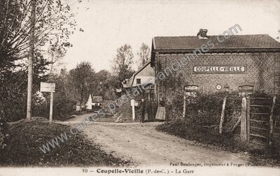 Carte postale ancienne La Gare — Coupelle-Vieille (Pas-de-Calais)