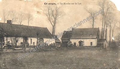 Carte postale ancienne Le Moulin sur la Lys — Coyecques (Pas-de-Calais)