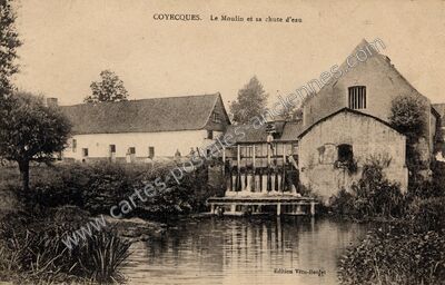 Carte postale ancienne Le Moulin et sa chute d'eau — Coyecques (Pas-de-Calais)