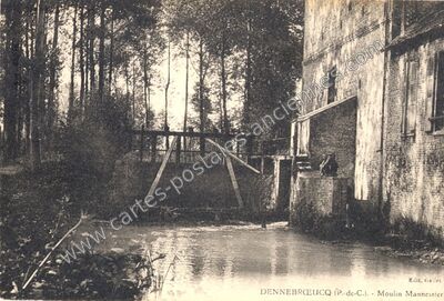 Carte postale ancienne Moulin Mannessier — Dennebrœucq (Pas-de-Calais)