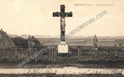 Carte postale ancienne Calvaire de Guerre — Dohem (Pas-de-Calais)