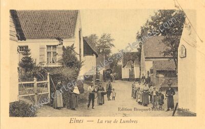 Carte postale ancienne La rue de Lumbres — Elnes (Pas-de-Calais)