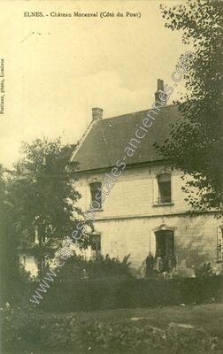 Carte postale ancienne Château Moranval (Côté du Pont) — Elnes (Pas-de-Calais)