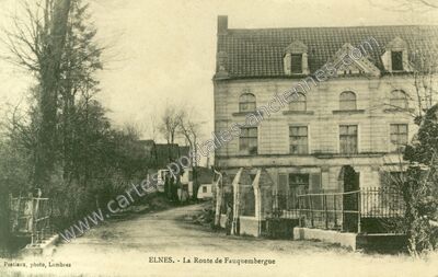 Carte postale ancienne La Route de Fauquembergue — Elnes (Pas-de-Calais)