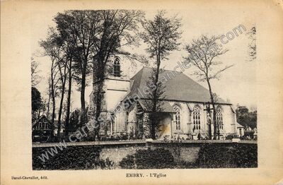 Carte postale ancienne L'Eglise — Embry (Pas-de-Calais)