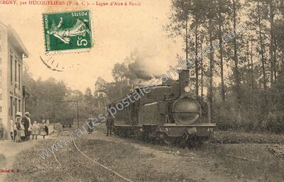 Carte postale ancienne Ligne d'Aire à Berck — Ergny (Pas-de-Calais)