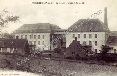 Carte postale ancienne Le Moulin à papier de Confosse — Esquerdes (Pas-de-Calais)