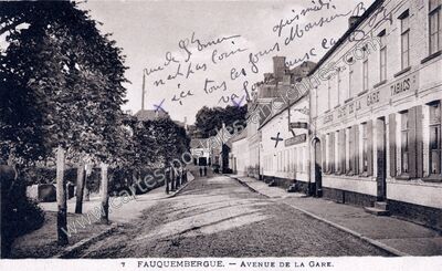 Carte postale ancienne Avenue de la Gare — Fauquembergues (Pas-de-Calais)
