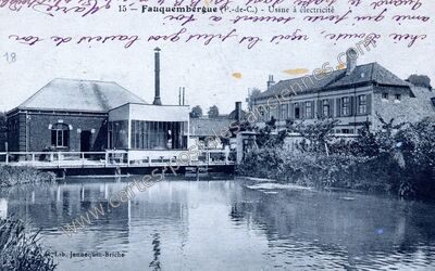 Carte postale ancienne Usine à électricité — Fauquembergues (Pas-de-Calais)
