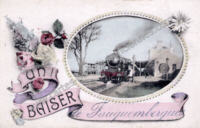 Carte postale ancienne Un baiser — Fauquembergues (Pas-de-Calais)
