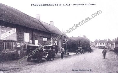 Carte postale ancienne Route de St-Omer — Fauquembergues (Pas-de-Calais)
