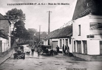 Carte postale ancienne Rue de St-Mastin — Fauquembergues (Pas-de-Calais)