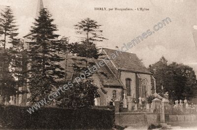 Carte postale ancienne L'Eglise — Herly (Pas-de-Calais)