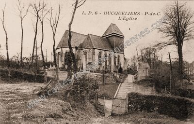 Carte postale ancienne L'Eglise — Hucqueliers (Pas-de-Calais)