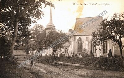 Carte postale ancienne L'Eglise — Lebiez (Pas-de-Calais)