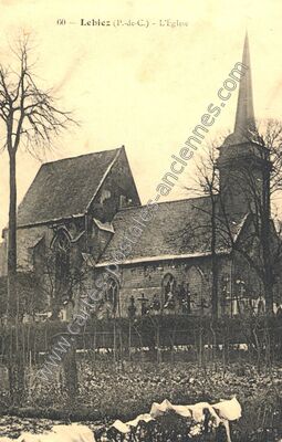 Carte postale ancienne L'Église — Lebiez (Pas-de-Calais)