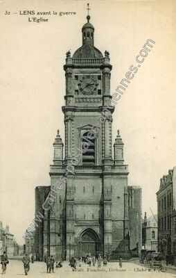 Carte postale ancienne LENS avant la guerre L'Eglise — Lens (Pas-de-Calais)