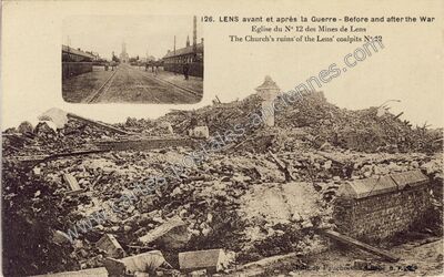 Carte postale ancienne LENS avant et après la Guerre — Lens (Pas-de-Calais)