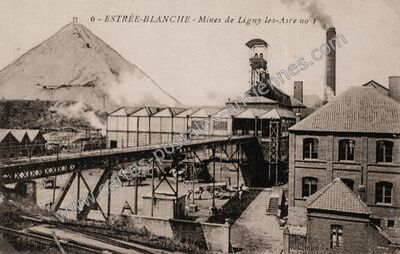 Carte postale ancienne Estrée-Blanche - Mines de Ligny les-Aire — Ligny-lès-Aire (Pas-de-Calais)