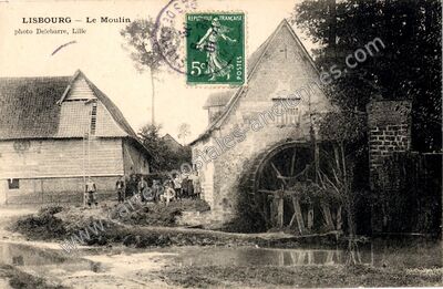 Carte postale ancienne Le Moulin — Lisbourg (Pas-de-Calais)