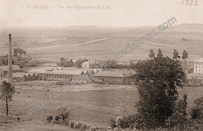 Carte postale ancienne Vue des Papeteries de l'Aa — Lumbres (Pas-de-Calais)