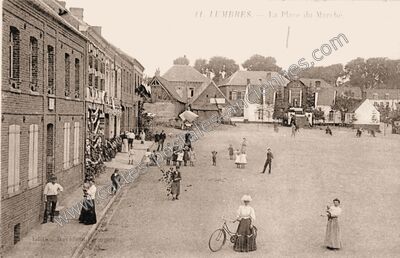 Carte postale ancienne La Place du Marché — Lumbres (Pas-de-Calais)