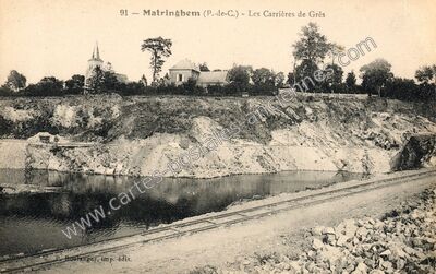 Carte postale ancienne Les Carrières de Grés — Matringhem (Pas-de-Calais)