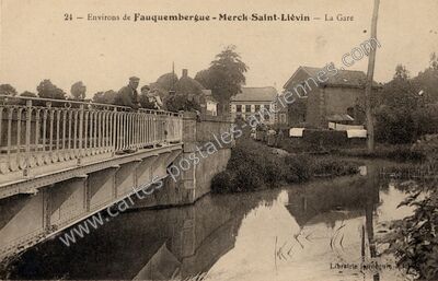 Carte postale ancienne Environs de Fauquembergue - La Gare — Merck-Saint-Liévin (Pas-de-Calais)
